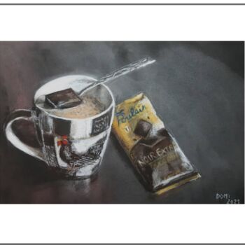 Dessin intitulée "Carré de chocolat e…" par Artelierdedomi, Œuvre d'art originale, Pastel
