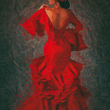 Ζωγραφική με τίτλο "Bloody dance." από Ievgeniia Bidiuk, Αυθεντικά έργα τέχνης, Ακρυλικό