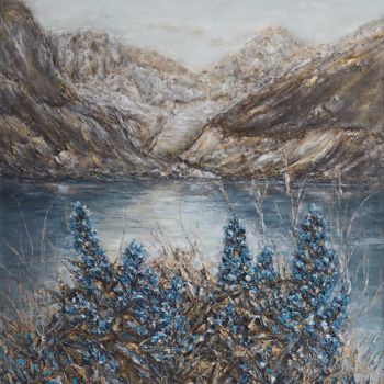 Peinture intitulée "Laguna Humantay" par Tatjana Dan'Shina, Œuvre d'art originale, Huile