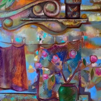 Malarstwo zatytułowany „Spring (75x175cm, o…” autorstwa Seyran Mejanyan, Oryginalna praca, Olej Zamontowany na Drewniana ram…