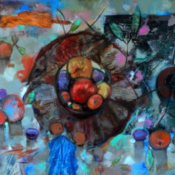 Painting titled "Still life (80x60cm…" by Seyran Mejanyan, Original Artwork, Oil Mounted on Wood Stretcher frame