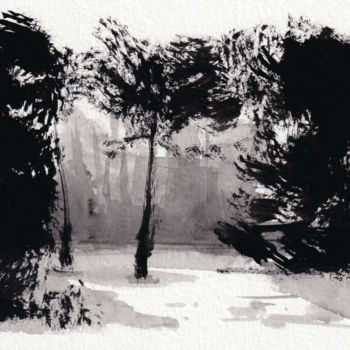 Painting titled "The tree" by Pascal Fessler, Original Artwork, Ink