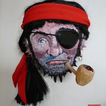 Peinture intitulée "Corsaire à la Pipe" par Desnoyers, Œuvre d'art originale, Acrylique