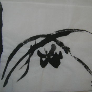 Drawing titled "Orchidée2" by Nadine Trescartes (fildefériste), Original Artwork, Ink