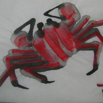 Drawing titled "Crabe6" by Nadine Trescartes (fildefériste), Original Artwork, Ink
