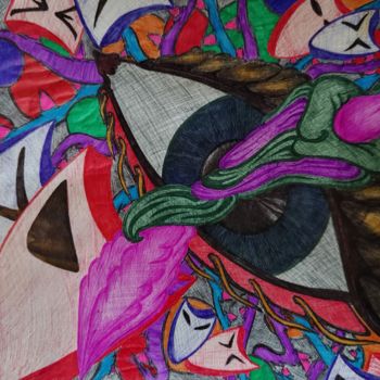 「Silence can make yo…」というタイトルの描画 Robin Van Der Waltによって, オリジナルのアートワーク, ボールペン