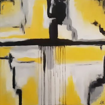 Malerei mit dem Titel "WARNING" von Lilla Kuzma, Original-Kunstwerk, Acryl