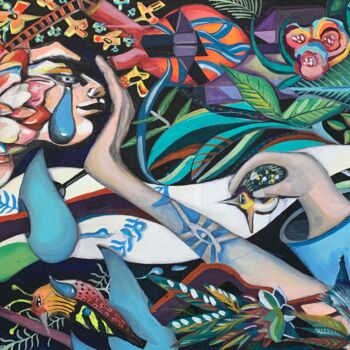 Painting titled "Summer Dream" by Jane Sukiasyan, Original Artwork, Acrylic