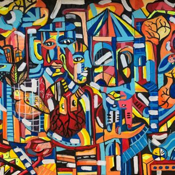 Painting titled "Inside" by Jane Sukiasyan, Original Artwork, Acrylic