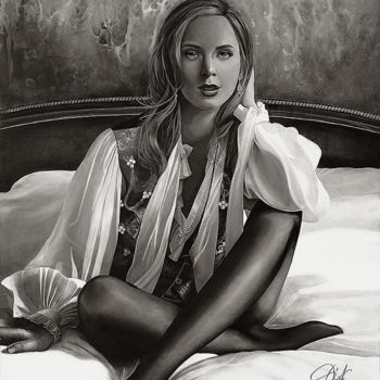 Painting titled "sensuelle" by Emmanuel Diot, Original Artwork, Acrylic Mounted on Metal