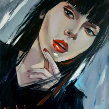 Schilderij getiteld "Glamour (40x50cm, o…" door Narek Jaghacpanyan, Origineel Kunstwerk, Olie Gemonteerd op Frame voor houte…