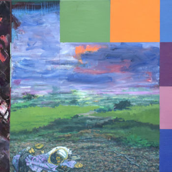 "La disparition de M…" başlıklı Tablo Kees De Voogd tarafından, Orijinal sanat, Petrol Ahşap Sedye çerçevesi üzerine monte e…