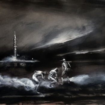 Painting titled "Dance of the Doomed" by Pascal Fessler, Original Artwork, Acrylic