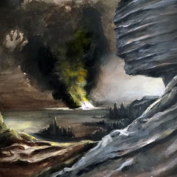 Painting titled "The furnace" by Pascal Fessler, Original Artwork, Acrylic