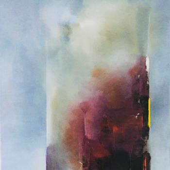 Painting titled "The purple forrest" by Inge Coolen, Original Artwork, Oil