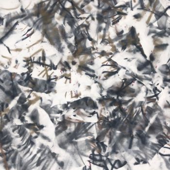 Pittura intitolato "N135 minimalist fra…" da Robert Miskines, Opera d'arte originale, Spray