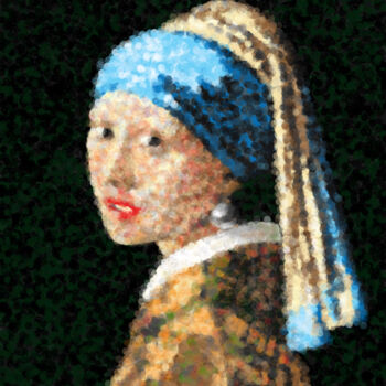 「Girl with a Pearl E…」というタイトルのデジタルアーツ Vai Chi Leongによって, オリジナルのアートワーク, デジタル絵画