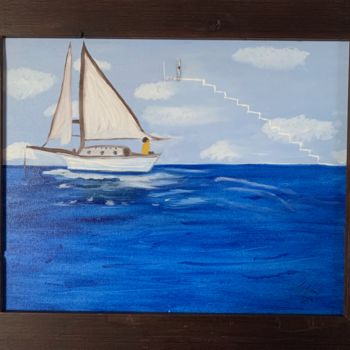 Painting titled "Truman" by Johnnas Oliva, Original Artwork, Oil Mounted on Wood Panel