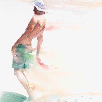 Pintura titulada "Joe" por Johny Vieira, Obra de arte original, Acuarela