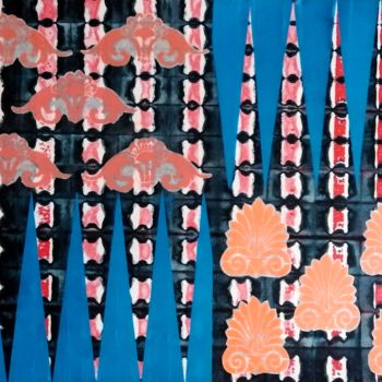 「Fantaisie orange」というタイトルの絵画 Elke Thiébautによって, オリジナルのアートワーク, アクリル