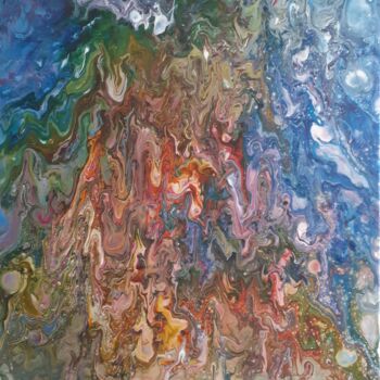 Painting titled "L'Antre du Dragon" by Sébastien Mas, Original Artwork, Acrylic