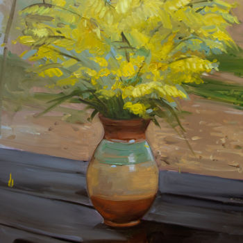 Painting titled "Autumn flowers" by Elmar Magerram, Original Artwork, Oil