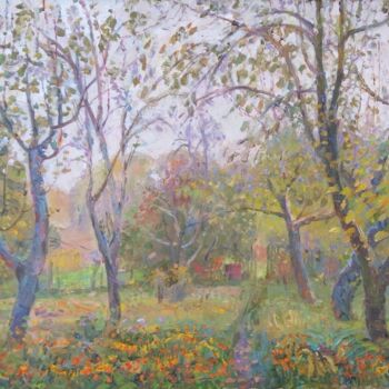 Painting titled "Autumn garden." by Serhiy Vutyanov, Original Artwork, Oil