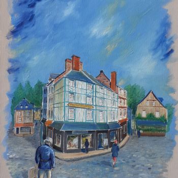 Painting titled "Le Galeriste" by Flachet, Original Artwork, Oil