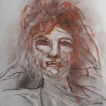 Dessin intitulée "la fiancée" par Evelyne Cassan, Œuvre d'art originale, Pastel