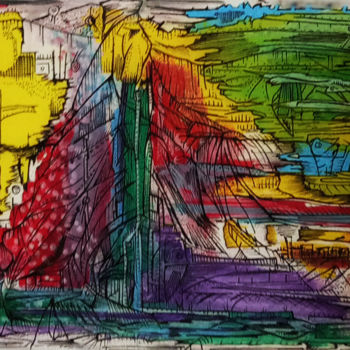 Estampas & grabados titulada "Palimpsest I" por Costigan, Obra de arte original, Impresión digital Montado en Cartulina