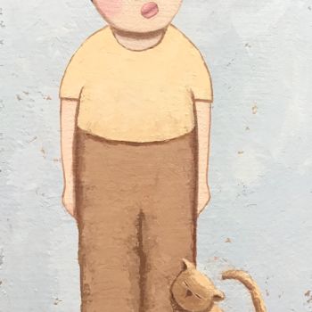 Peinture intitulée "La caresse - 1041" par Noëlle Lassailly, Œuvre d'art originale, Acrylique Monté sur Châssis en bois