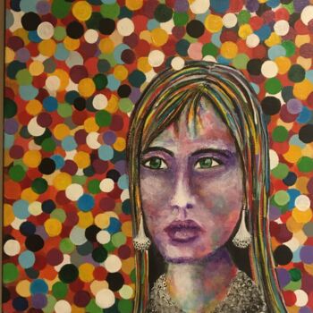 Malerei mit dem Titel "Femabulle" von Jean Luc Onré, Original-Kunstwerk, Acryl Auf Keilrahmen aus Holz montiert