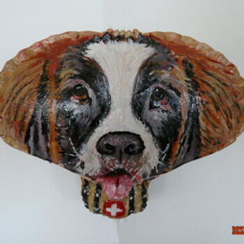 Peinture intitulée "St Bernard" par Desnoyers, Œuvre d'art originale, Acrylique