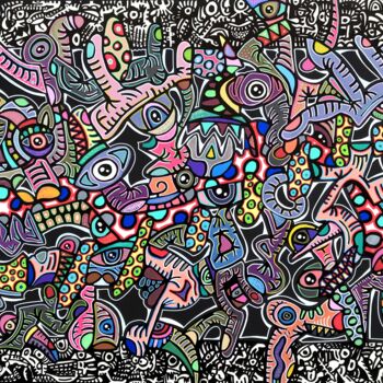 Peinture intitulée "Tu t'es fait catfis…" par Walter Scott, Œuvre d'art originale, Acrylique Monté sur Châssis en bois
