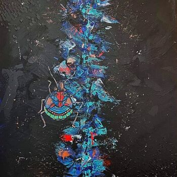 Painting titled "Tectocoris rainbow" by Alexandra Isler, Original Artwork, Acrylic