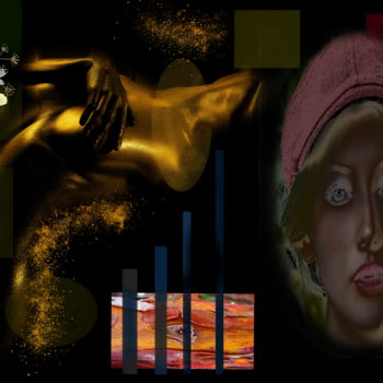 Digital Arts titled "Lady with a body of…" by Marc Bulyss, Original Artwork, Digital Painting