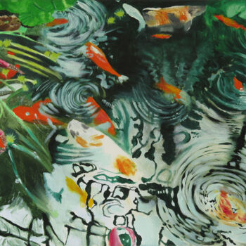 Pintura titulada "Fish" por James Potter, Obra de arte original, Oleo