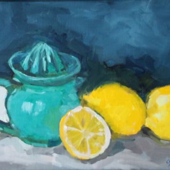 Peinture intitulée "Le Presse-citron Tu…" par Chéker, Œuvre d'art originale, Huile Monté sur Châssis en bois