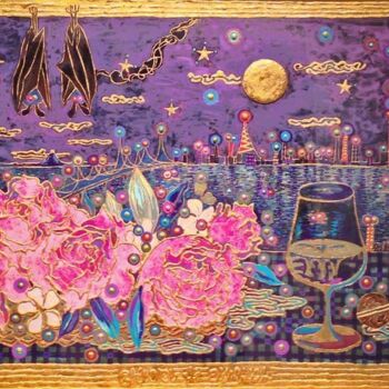 Painting titled "MOON LIGHT" by Chiori Ohnaka, Original Artwork, Pigments