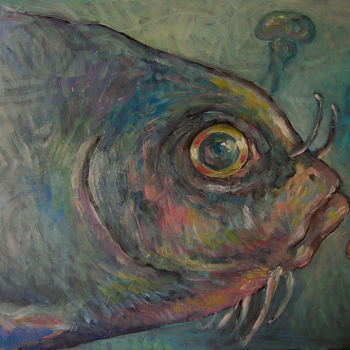 Painting titled "portraits de la mer" by Christophe Gol, Original Artwork, Acrylic Mounted on Wood Stretcher frame
