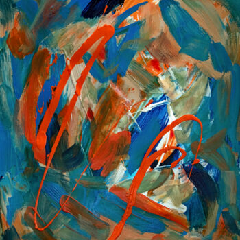 Pintura titulada "Splash of Orange" por Caren Keyser, Obra de arte original, Acrílico
