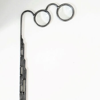 Sculpture titled "Lorgnette (The Worl…" by Albert Dura, Original Artwork, Metals