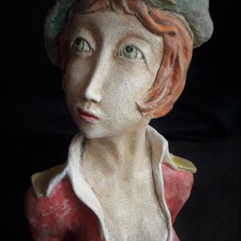 Sculpture titled "La Parisienne" by Jean-Louis Marino, Original Artwork, Terra cotta