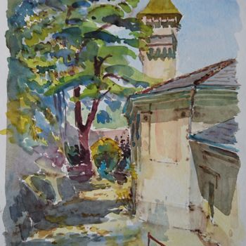 Painting titled "Cahors, Maison de l…" by Vincent Dumolard, Original Artwork, Watercolor