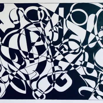 Painting titled "Geometric abstracti…" by Dolgor Dugarova (Dolgor Art), Original Artwork, Acrylic