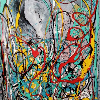 Painting titled "VISONHA" by Francisco Gaia, Original Artwork, Oil Mounted on Wood Panel