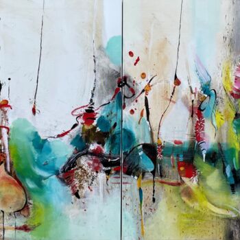 Malarstwo zatytułowany „" Figures " (Seen o…” autorstwa Mo Tuncay (Paschamo), Oryginalna praca, Akryl