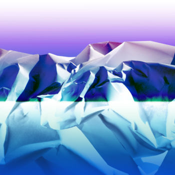 Digital Arts titled "FJORD" by Gérard Esquerre, Original Artwork, 2D Digital Work Mounted on Aluminium