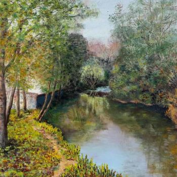 Painting titled "Le Serein" by Annie Bagot, Original Artwork, Oil