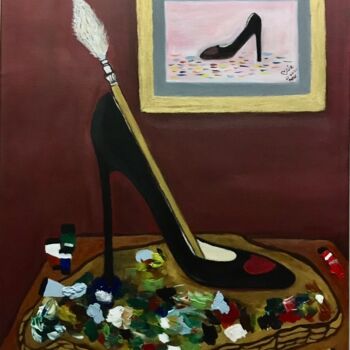 Painting titled "“in Her Shoes”" by Ma Lovelie Albarracin, Original Artwork, Acrylic